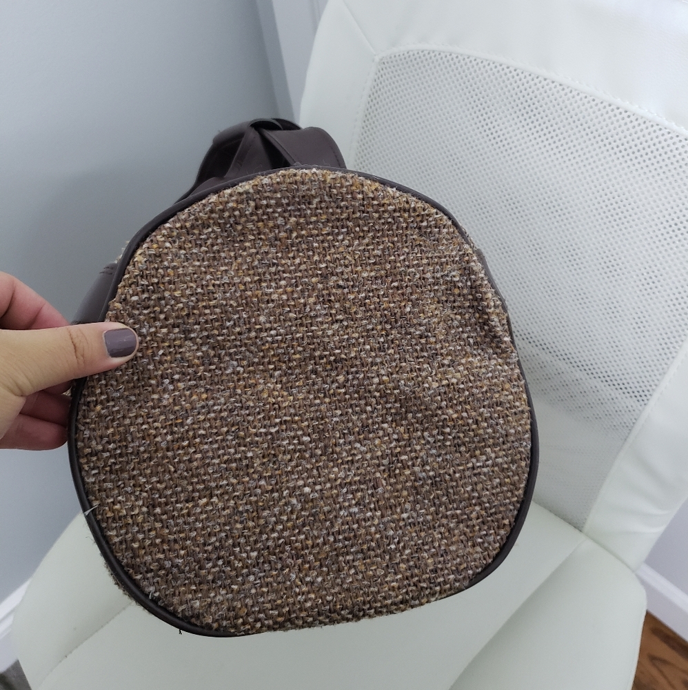 PIERRE CARDIN Brown Tweed Duffle Travel Bag - Picture 3 of 15